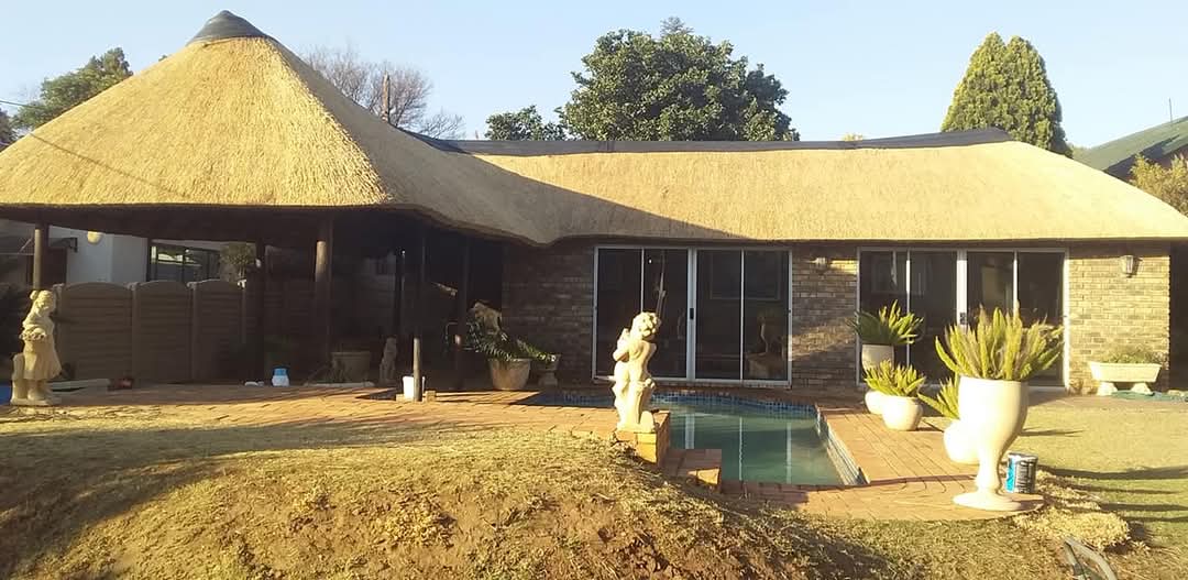Completed thatch roof structure